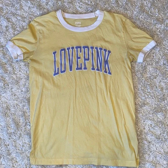 Victoria's Secret PINK Yellow T-shirt. - Picture 3 of 11